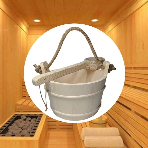 Sauna Bucket and Ladle 6L Professional Multifunctional Water Bucket Sauna 4