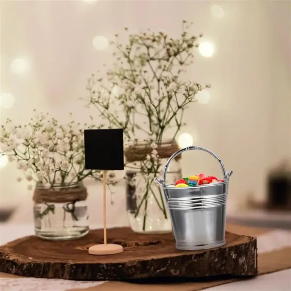 10Pcs Mini Snack Bucket Party Candy Storage Biscuit Packing Bucket Silver 6