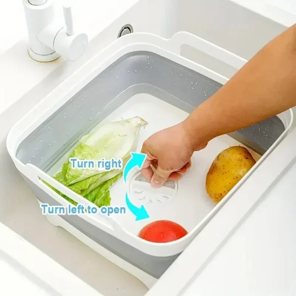 Square Multi-functional Portable Silicone Folding Bucket Large Capacity Washing Basin Household Cleaning Bathroom Kitchen 2