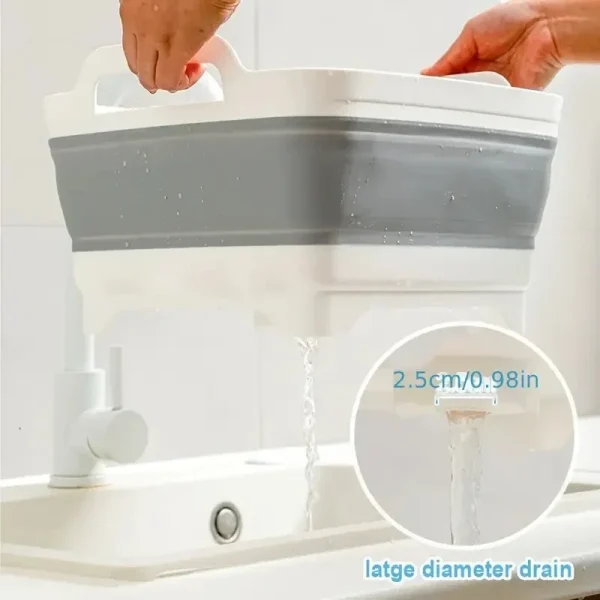 Square Multi-functional Portable Silicone Folding Bucket Large Capacity Washing Basin Household Cleaning Bathroom Kitchen 3