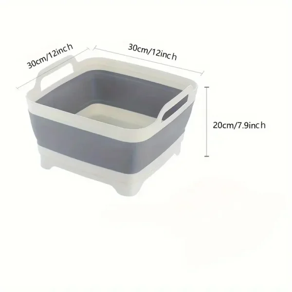 Square Multi-functional Portable Silicone Folding Bucket Large Capacity Washing Basin Household Cleaning Bathroom Kitchen 4