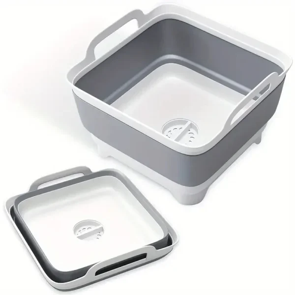 Square Multi-functional Portable Silicone Folding Bucket Large Capacity Washing Basin Household Cleaning Bathroom Kitchen 6