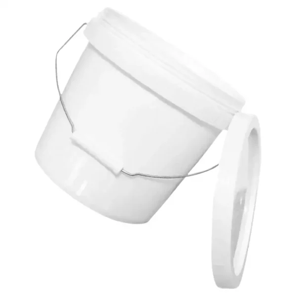 5L White Thickened Sealed Bucket With Lid Heavy Duty Plastic Storage Water Container Household Garden Laundry Beach Sand Bucket 2
