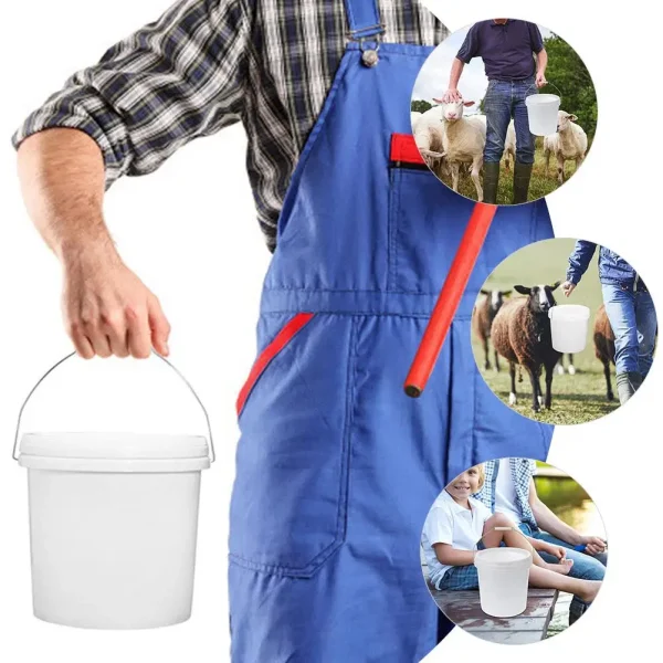 5L White Thickened Sealed Bucket With Lid Heavy Duty Plastic Storage Water Container Household Garden Laundry Beach Sand Bucket 5