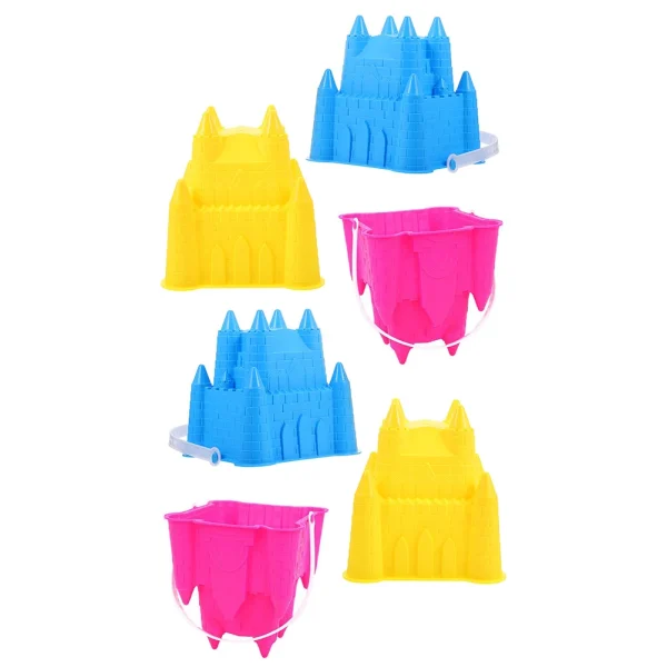 6pcs Plastic Durable Safe Kids Beach Toys Garden Tools Outdoor Water Holders Rustic Practical Plastic Buckets Premium 1