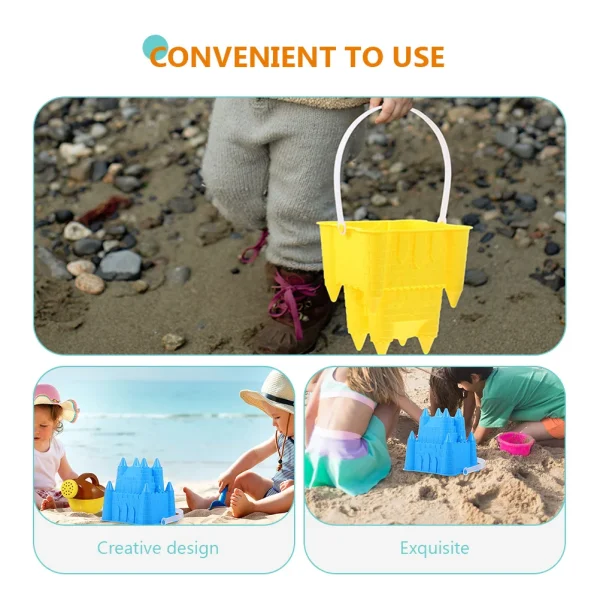 6pcs Plastic Durable Safe Kids Beach Toys Garden Tools Outdoor Water Holders Rustic Practical Plastic Buckets Premium 5