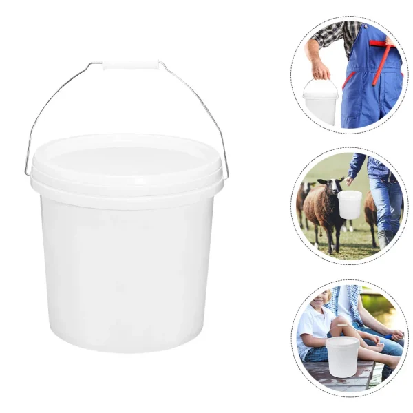 Thickened Sealed Bucket With Handle Portable Plastic Container For Garden Dorm Empty Bucket Water Can Small Bucket Household 5