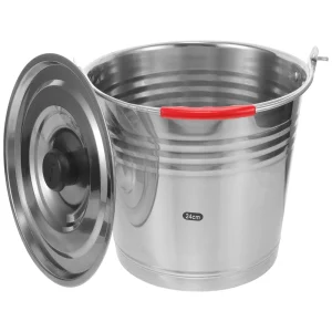 Stainless Steel Water Bucket 24cm 6L Lid Portable Ice Cube Container Cooling Bucket Storage Pail Parties KTV Beach Hotel 1