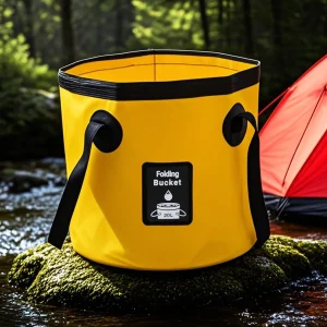 1PC Outdoor Folding Bucket, Folding Fishing, Car Washing, Foot Soaking, Convenient Camping Bucket 1