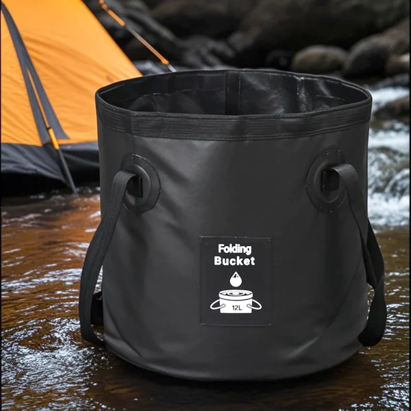 1PC Outdoor Folding Bucket, Folding Fishing, Car Washing, Foot Soaking, Convenient Camping Bucket 2