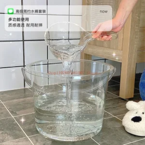 Transparent Hand-Held Bathing Bucket, Dormitory Water Storage, Household Bucket 1