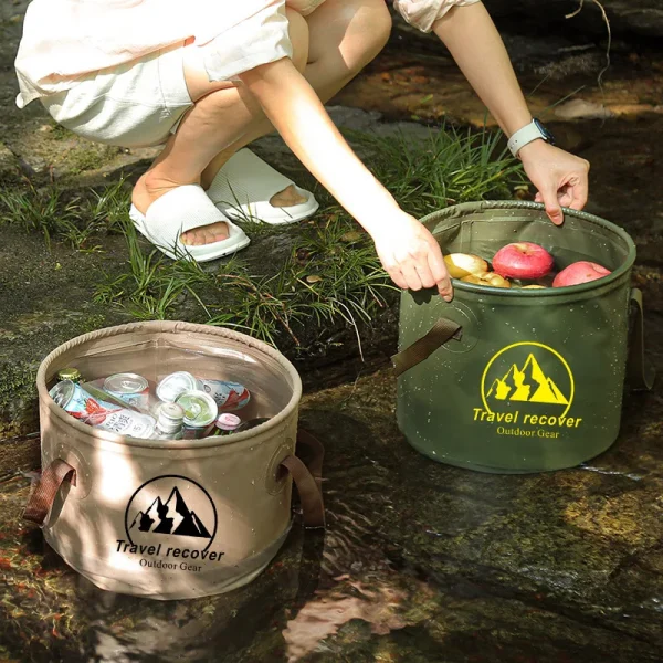 Travel Camping Folding Bucket Multipurpose Water Storage Bag Portable Multi-functional Folding Bucket Household Outdoor Products 6