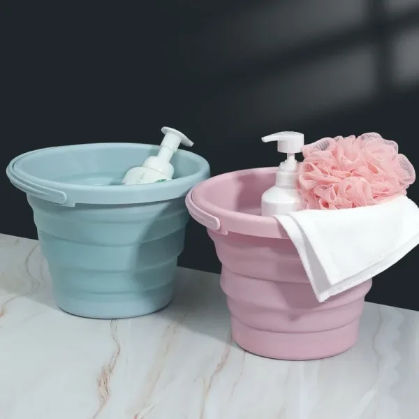 Collapsible Silicone Storage Bucket - 10L Multi-Purpose Camping, Travel, Fishing Essential | Leakproof Outdoor Utility Pail 4