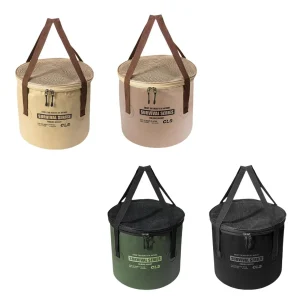 Foldable Bucket, Drain Basket with Lid and Handle, Outdoor Foldable Water 1