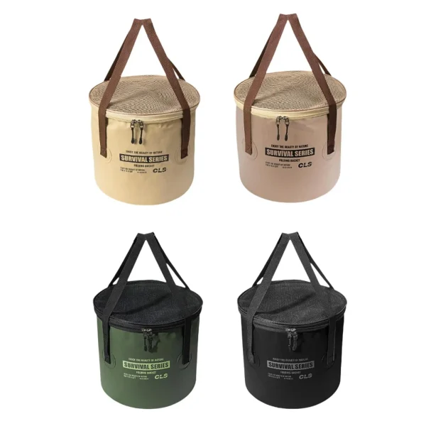 Foldable Bucket, Drain Basket with Lid and Handle, Outdoor Foldable Water 2