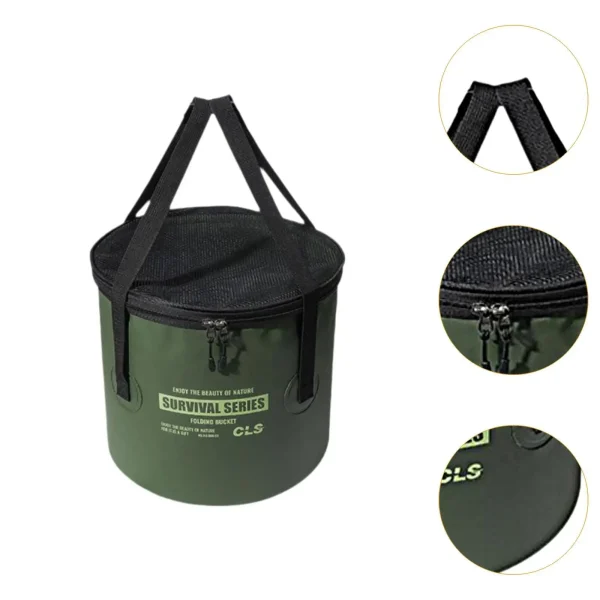 Foldable Bucket, Drain Basket with Lid and Handle, Outdoor Foldable Water 5