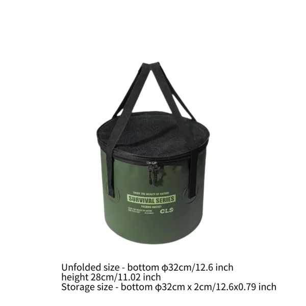 Foldable Bucket, Drain Basket with Lid and Handle, Outdoor Foldable Water 6