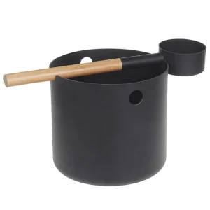 Aluminum Sauna Bucket Handmade Sauna Bucket Luxurious Sauna Aluminum Bucket Long Handle Spoon Set Matching Ladle Sauna Barrel 1