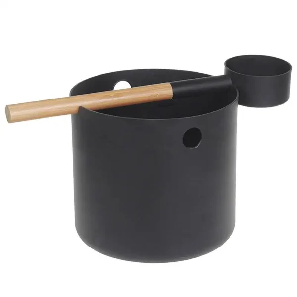Aluminum Sauna Bucket Handmade Sauna Bucket Luxurious Sauna Aluminum Bucket Long Handle Spoon Set Matching Ladle Sauna Barrel 1