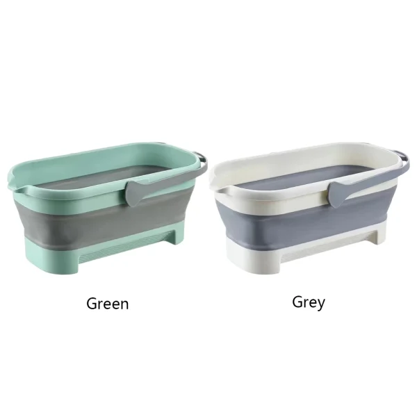 Portable Rectangular Fishing Bucket with Handle Foldable Mop Bucket Large Capacity Washing Tub Anti-Slip Home Cleaning Supplies 2