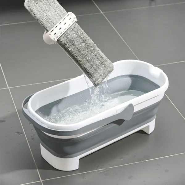 Portable Rectangular Fishing Bucket with Handle Foldable Mop Bucket Large Capacity Washing Tub Anti-Slip Home Cleaning Supplies 3