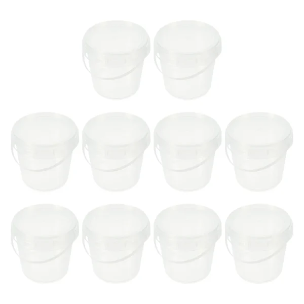 10Pc Transparent Small Ice Barrel Plastic Bucket Airtight Sealing Liquid Storage Container Food Grade snack Empty Package Bottle 1