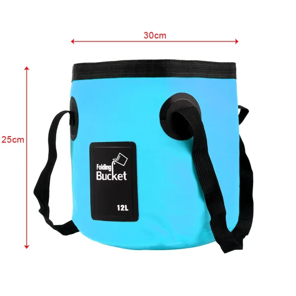 Bowl Sink Washing Bag Folding Bucket Portable Outdoor Travel Foldable Water Bucket Multifunction 12L Car Wash Bucket 6