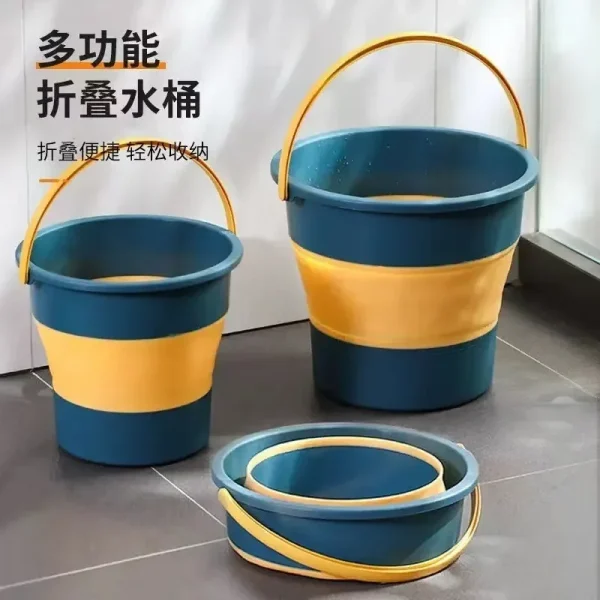Collapsible Bucket Portable Folding Bucket Car Wash Fishing Silicone Outdoor Camping Home Folding Bucket 4.6L 2