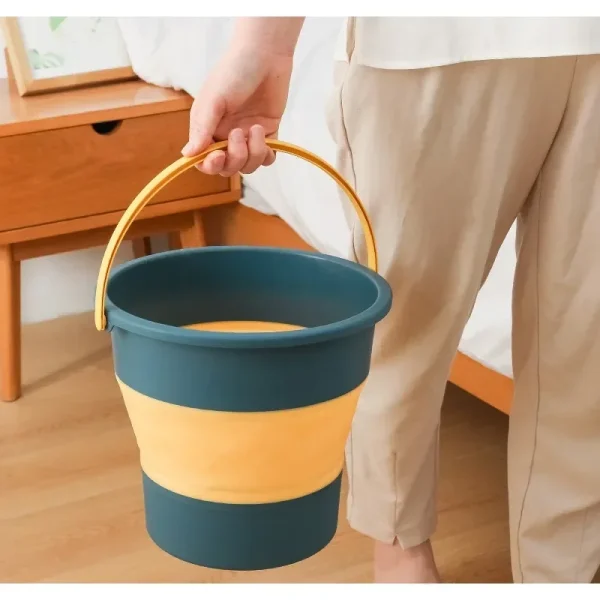 Collapsible Bucket Portable Folding Bucket Car Wash Fishing Silicone Outdoor Camping Home Folding Bucket 4.6L 3