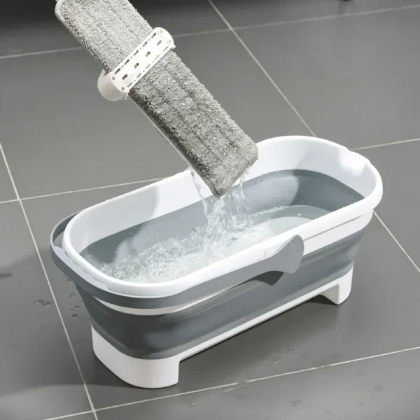 Foldable Mop Bucket Collapsible Portable Wash Basin Dishpan With Handle Fishing Pail Tools Large-capacity Barrel Effective 1