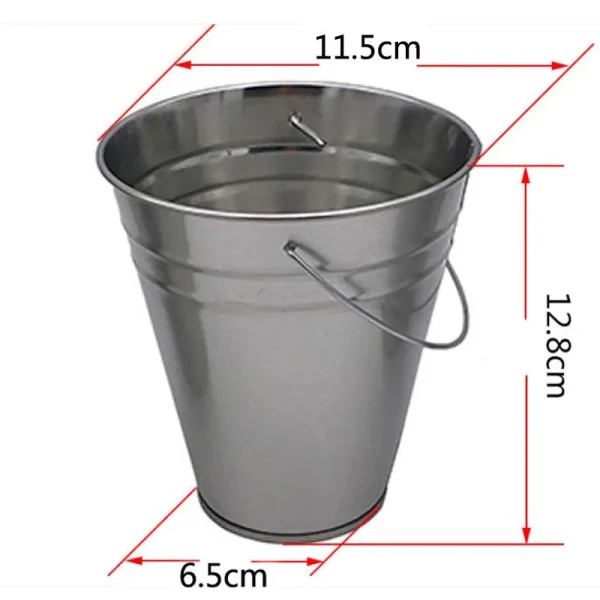 Large Galvanized Metal Buckets with Handle  12.8*11.5CM- Unique Goody Baskets, Great for Party Favors, Party Accessories 3