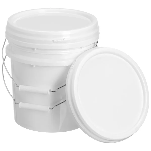 2pcs Sealed Food Grade Plastic 5L Press Lid Water Bucket Small Pail Handle Airtight Storage Container for Home Use 1