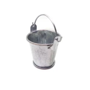 2 Pcs Mini Galvanized Buckets Tin Bucket Bucket Model Mini Garden Miniature Metal Buckets Child 1