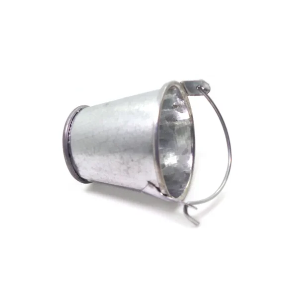 2 Pcs Mini Galvanized Buckets Tin Bucket Bucket Model Mini Garden Miniature Metal Buckets Child 4