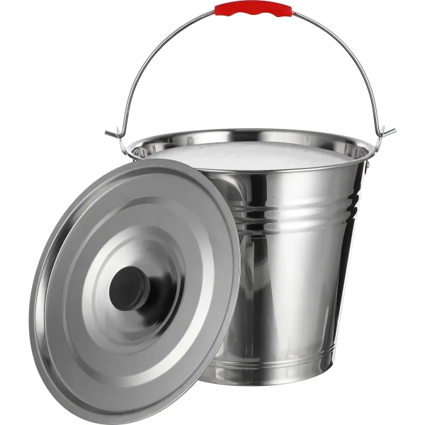 1pc Water Bucket Stainless Steel Heavy Duty Large Capacity Thicker Handle Milk Storage Ranch Pasture Use Practical Ice 2