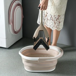 Portable Folding Water Bucket Multifunctional Space Saving Collapsible Wash Basin High-capacity High Temperature Resistance 1