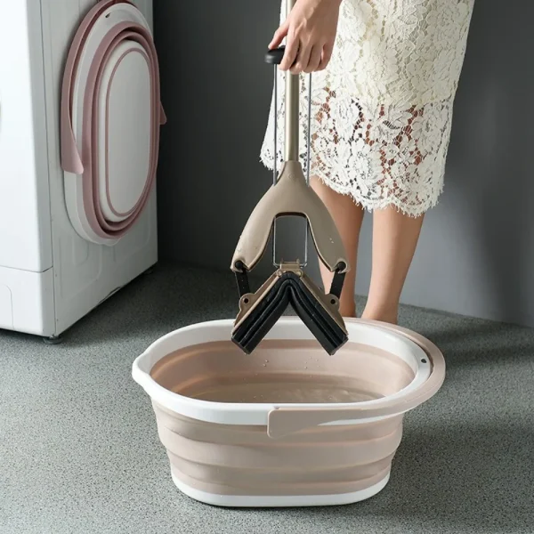 Portable Folding Water Bucket Multifunctional Space Saving Collapsible Wash Basin High-capacity High Temperature Resistance 1