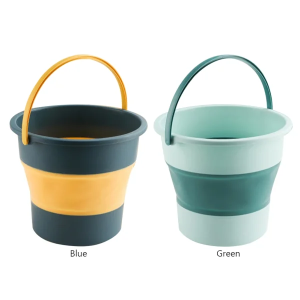 Folding Bucket Portable 10L 5L Foldable Basin Silicone Water Bucket Camping Space Saving Car Wash Buckets For Home Outdoor 6