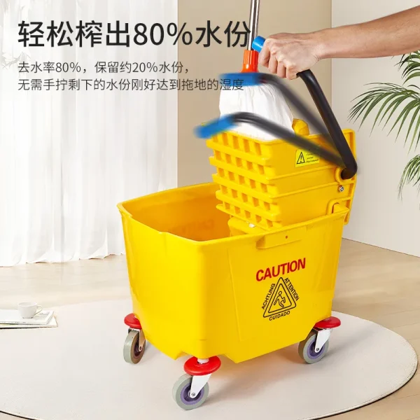 Hotels  Water Presses Large Capacity Hand Pressed Mop Buckets Thickened Plastic Hand Washable Commercial Water Squeezers 2