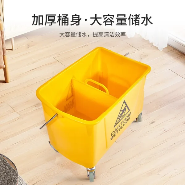 Hotels  Water Presses Large Capacity Hand Pressed Mop Buckets Thickened Plastic Hand Washable Commercial Water Squeezers 3
