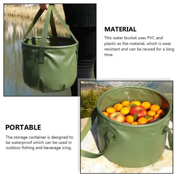 1pcs Folding Water Bucket Plastic Portable Fishing Storage Container Cleaning Basin Accessory Hunting Camping Hiking 7L 1