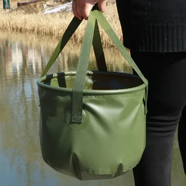 1pcs Folding Water Bucket Plastic Portable Fishing Storage Container Cleaning Basin Accessory Hunting Camping Hiking 7L 2