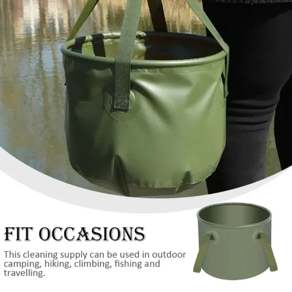 1pcs Folding Water Bucket Plastic Portable Fishing Storage Container Cleaning Basin Accessory Hunting Camping Hiking 7L 6