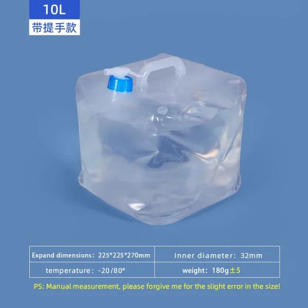 5L-20L Collapsible Car Water Storage bag Plastic Empty Tank With Handle & Tap Foldable Water Containers Liquid Bucket 2