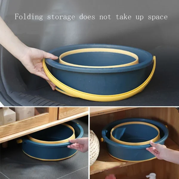 Portable Folding Washing Bucket Home Car Use Plastic Outdoor Fishing Thickened Folding Bucket 5