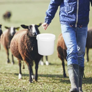 Plastic Bucket 10L White Press Lid Durable Round Container Household Sealed Barrel Garden Outdoor Utility Water Pail Storage 1