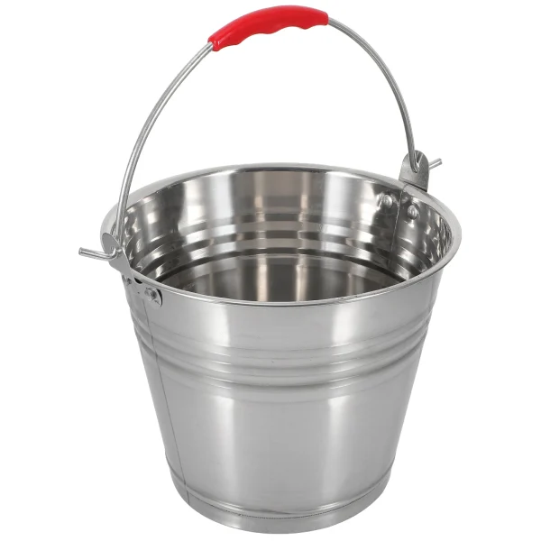 Stainless Steel Bucket Portable Trash Can Large Capacity Water Pail Milk Barrel Corrosion Resistant Oxidation Proof 6