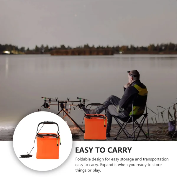 Fishing Bucket Foldable Water Container EVA Bait Holder Pail Thicken Supplies Portable Collapsible Bucket Outdoor Camping 2