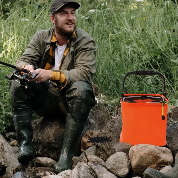Fishing Bucket Foldable Water Container EVA Bait Holder Pail Thicken Supplies Portable Collapsible Bucket Outdoor Camping 3