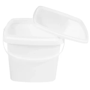 Plastic Bucket 1L Pail with Lid Handle Portable Water Container Multipurpose Bucket for Home Garden Dorm 1